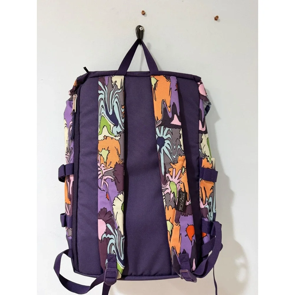 JanSport Skip Pack Backpack Melted Blooms Yellow Floral 28L JS0A86DVDKY